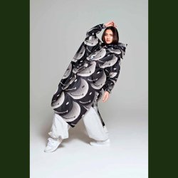 Rainkiss Regn Poncho Half moon Smiley Dark Blue