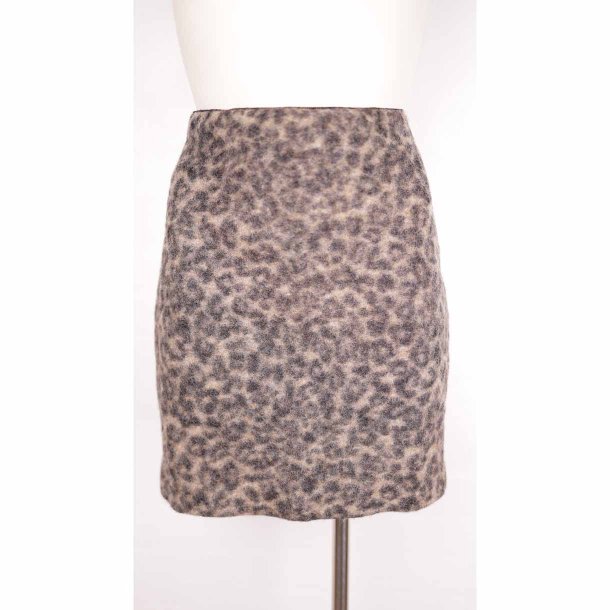 Inwear Kort uld leopard nederdel str 36 (13)