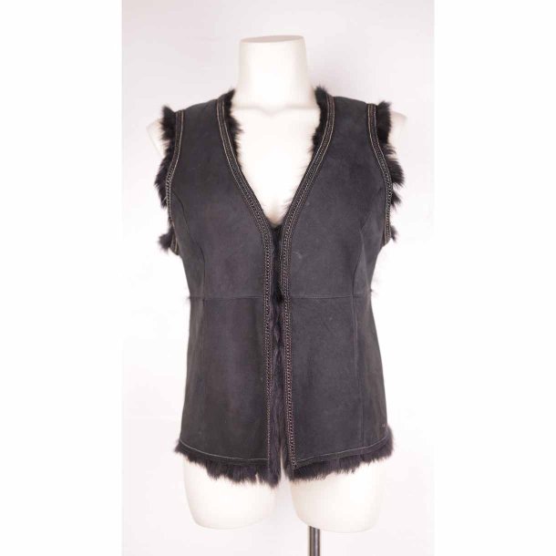 Style butler vest ruskind/kanin str (13)