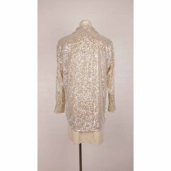 Second Female smuk guld skjortebluse pallietter XS (13)