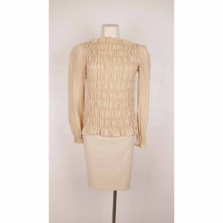 Levet&ecirc; beige bluse m smock viscosemix NSN XS (13)
