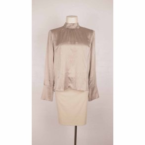 Levetê beige bluse 92%silke NSN G51 str. S (13)