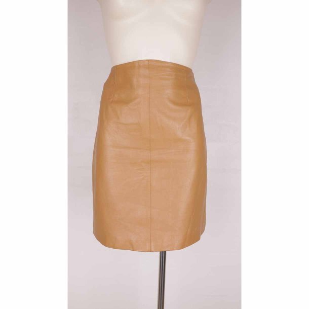 2ndDAY kort skind nederdel camel LIV36 cm str. 36  (13)