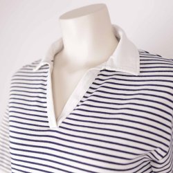 Busnel kort bluse marine/creme 100%cotton 34 (13)