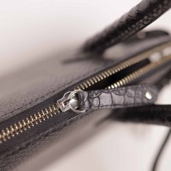 DECADENT flot taske sort kroko prg str som ny  (13)