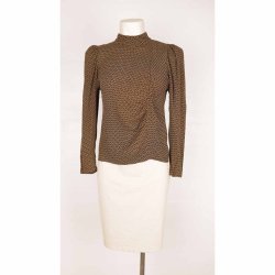 Gestuz kort lille bluse brun/sort logo mnster 34 (13)