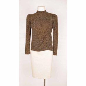 Gestuz kort lille bluse brun/sort logo mnster 34 (13)