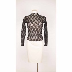 Blonde body bluse sort elastisk XS/small  (13)