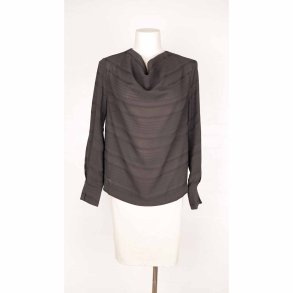 INwear sort fin bluse m vandfald v hals poly 34 (13)