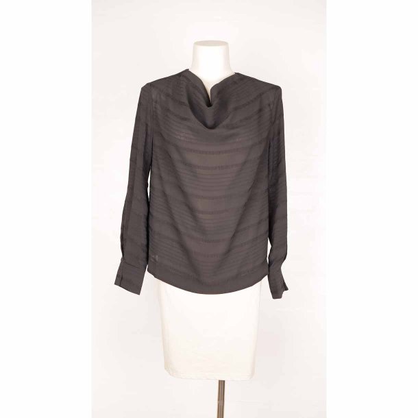 INwear sort fin bluse m vandfald v hals poly 34 (13)