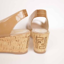 FENDI slingback sommer sandal kork kilehl NY! 40 (16)