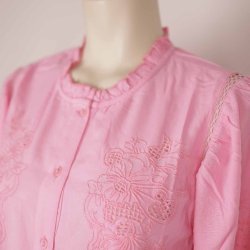 MAPP skjorte m broderi anglaise rosa visc. NY! S (16)