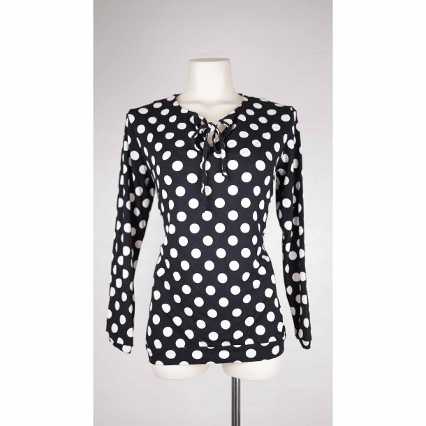 du Milde bluse sort/dot str. M (17)