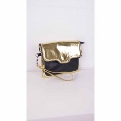 Lola Ramona clutch black/gold vegan 19x16cm  (19)
