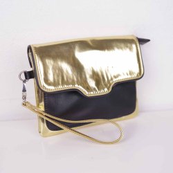 Lola Ramona clutch black/gold vegan 19x16cm  (19)