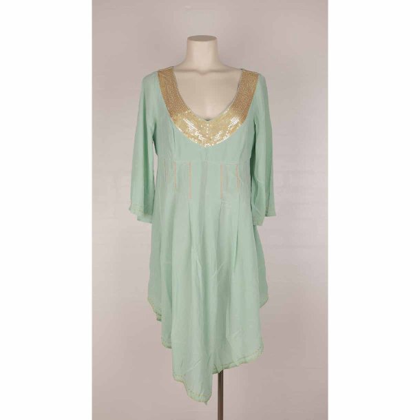 Creton kjole med vidde light green m pallietter 44 (19)