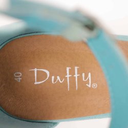 Duffy sandal sko m 5 cm blok hl aqua ruskind 40 (19)