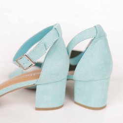 Duffy sandal sko m 5 cm blok hl aqua ruskind 40 (19)