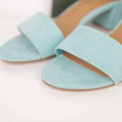 Duffy sandal sko m 5 cm blok hl aqua ruskind 40 (19)