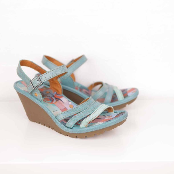 ART sandal wedge turkis rgummi sl 7 cm str. 40 (19)