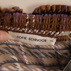 sofie schnoor viscose skjorte brun/lilla tern XL (19)