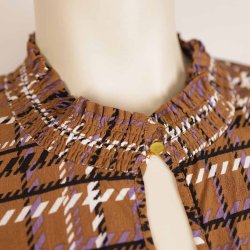 sofie schnoor viscose skjorte brun/lilla tern XL (19)