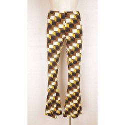 Mania Flare bukser str L/xl Brun boks print (2)