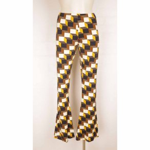 Mania Flare bukser str L/xl Brun boks print (2)