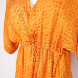  COFUR Orange lang silkekjole  (2)