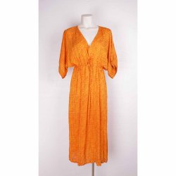  COFUR Orange lang silkekjole  (2)