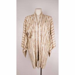 Japansk vintage Haori kimono creme/chocko OZ (2)