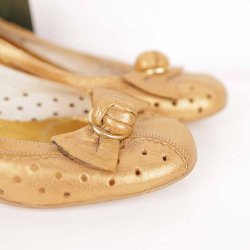 Retro sko i guldfarvet str 41 (20)