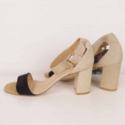 Guld/sort glimmer sandal fra Heartmade, Ny! (20)