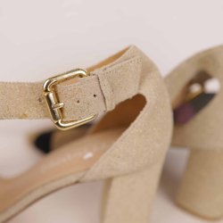 Guld/sort glimmer sandal fra Heartmade, Ny! (20)