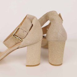 Guld/sort glimmer sandal fra Heartmade, Ny! (20)