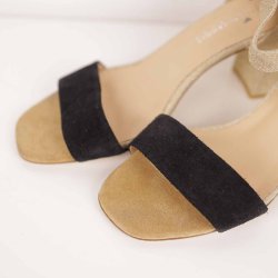 Guld/sort glimmer sandal fra Heartmade, Ny! (20)