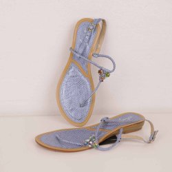 Lysebl sandal med sten str 40 ny! (20)