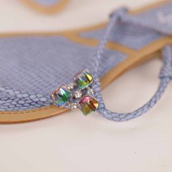 Lysebl sandal med sten str 40 ny! (20)