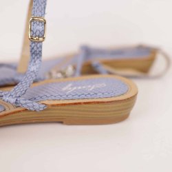 Lysebl sandal med sten str 40 ny! (20)