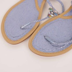 Lysebl sandal med sten str 40 ny! (20)