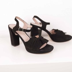 Sort ruskind sandal fra Wonders, Ny!  (20)