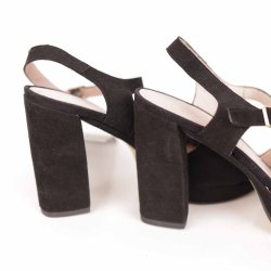 Sort ruskind sandal fra Wonders, Ny!  (20)