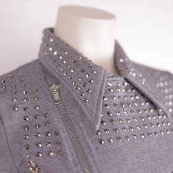 Gr jerey bikerjakke, S/M, Ny! (20)