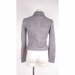 Gr jerey bikerjakke, S/M, Ny! (20)