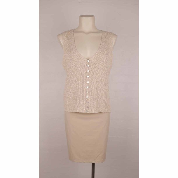 Top let strikket beoge mele m knapper G48 L (21)
