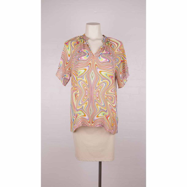 PHJ sommer bluse m V hals/vide rmer silke M (21)