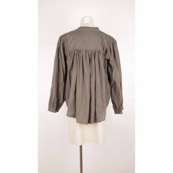 Skjorte mrkgrn bld bomuld m vidde str. XL (21)