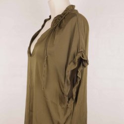 Top smuk mrkegrn silke uden rmer G58cm L (21)