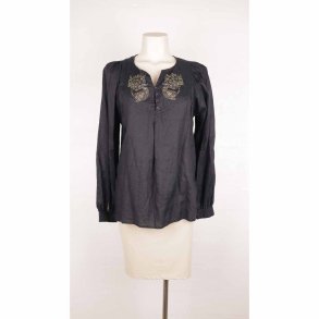 Claire sort hr bluse m guld broderi G50cm M (21)