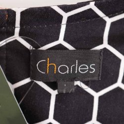 Charles kjole sort m orange str L  (22)